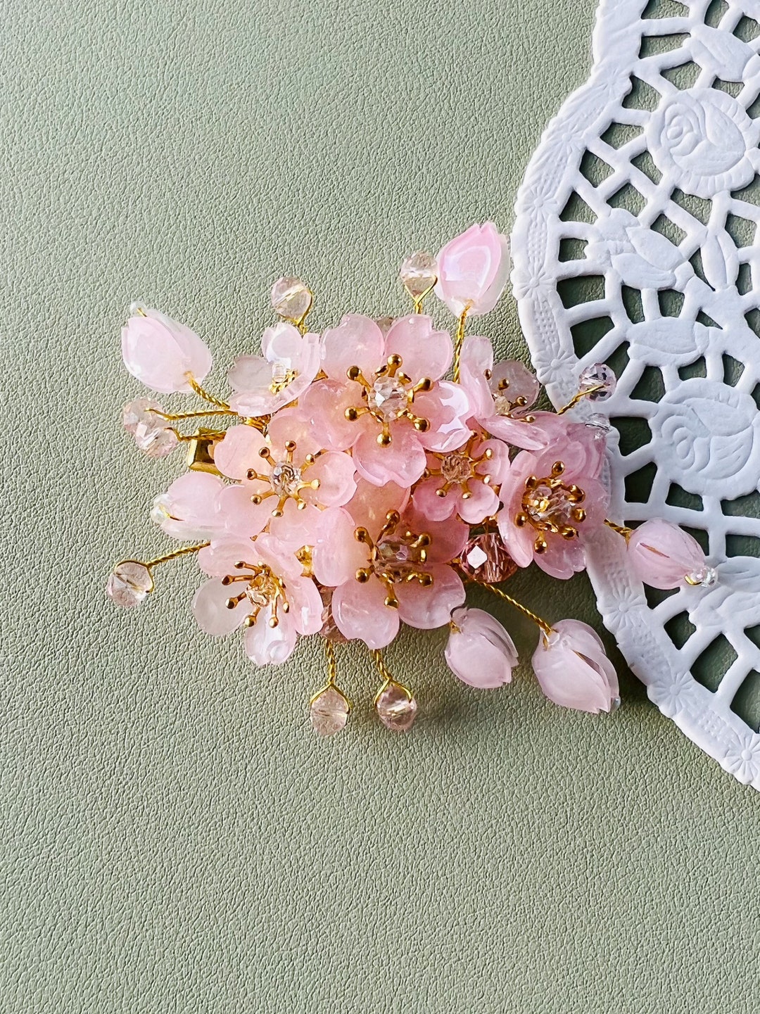 Pink/blue/purple Cherry Blossom Sakura Flower With Crystal