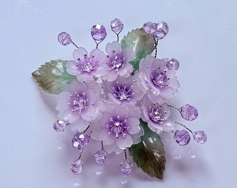 Pink/blue/purple Cherry Blossom Sakura Flower With Crystal