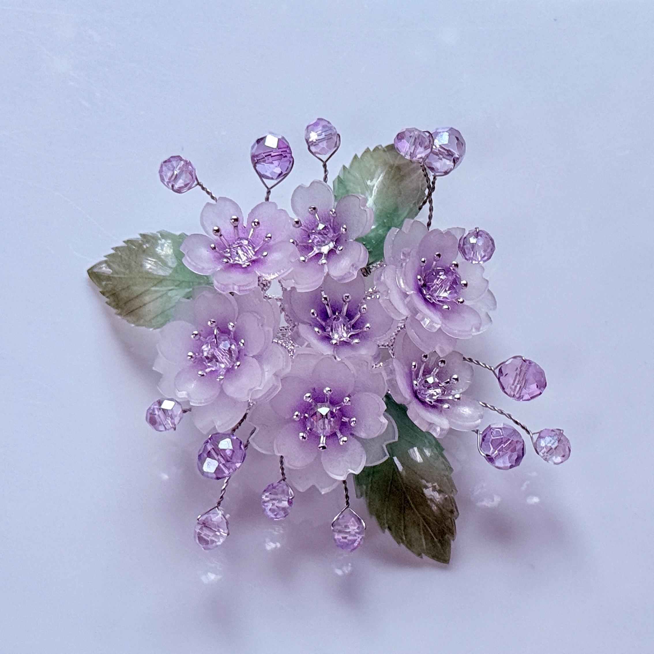 Pink/blue/purple Cherry Blossom Sakura Flower With Crystal