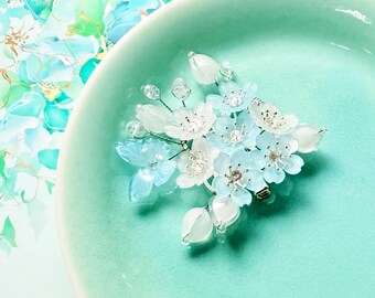 Shrink Plastic Pink Cherry Blossom Sakura Flowers With Crystals