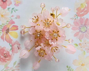 Pink/blue/purple Cherry Blossom Sakura Flower With Crystal