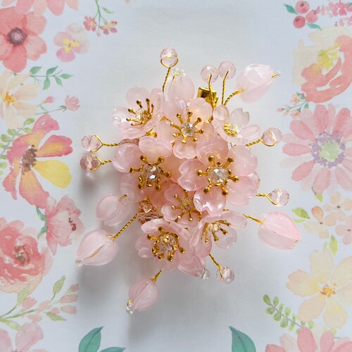 Pink/blue/purple Cherry Blossom Sakura Flower With Crystal