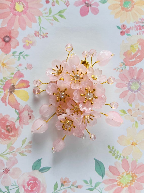 Pink/blue/purple Cherry Blossom Sakura Flower With Crystal