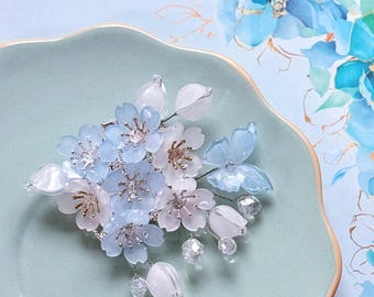 Pink/blue/purple Cherry Blossom Sakura Flower With Crystal
