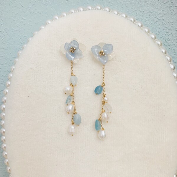 Pink Hydrangea Earrings main image 0