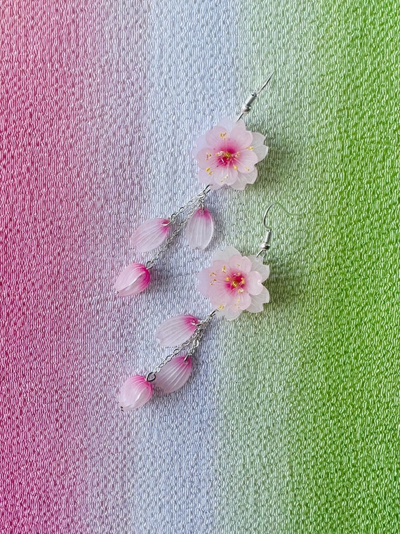 Shrink Plastic Cherry Blossom Pink Sakura Flower With Petals