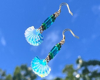 Suncatcher Laser Color Rainbow Hue Shiny Flowers Long Dangled Drop Earrings, Handmade Earrings, Musicial Festival Earrings, Gift for Her