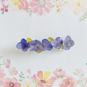 Resin Pressed Real Purple Hydrangea Flowers  Hair Clip Hairpiece,Aligator Clip, Handmade Hair Accessories, Romantic Hair Clip, Real Flower