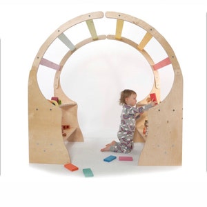 Wooden Waldorf Playstand both sides Rainbow