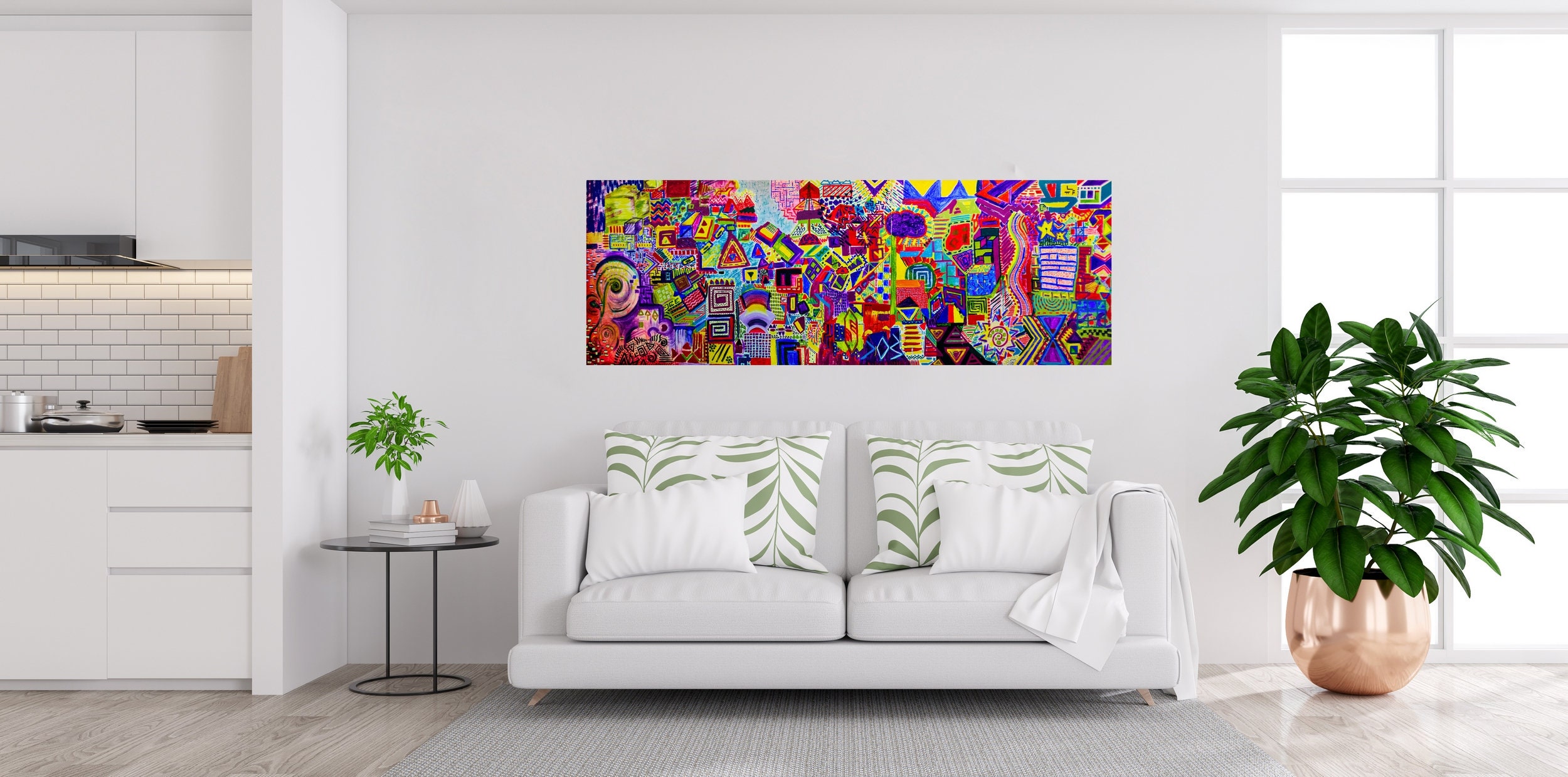 Abstract Multi Colored Wall Art Modern Art Abstract Vivid Etsy