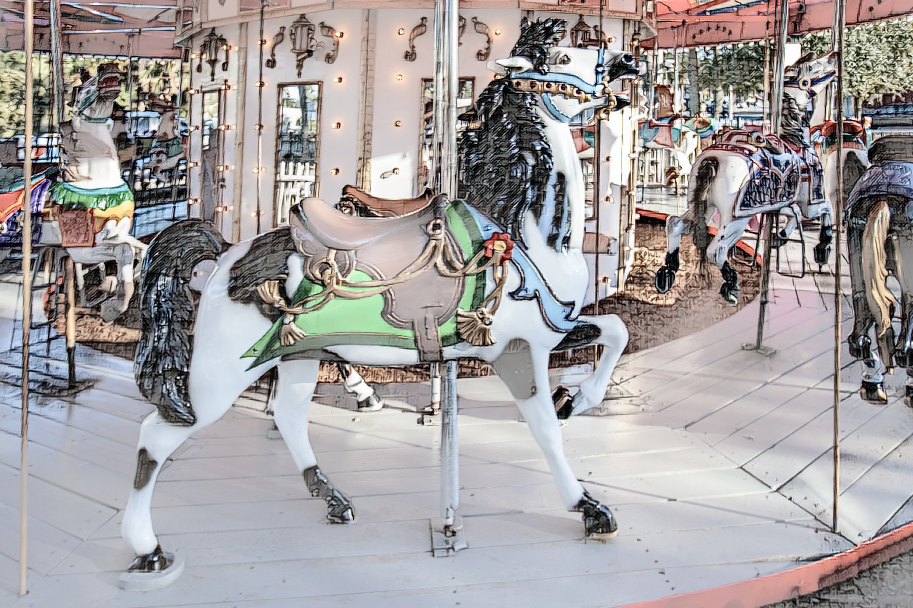 Carousel Wall Art Merry-Go-Round Art Children's Room | Etsy