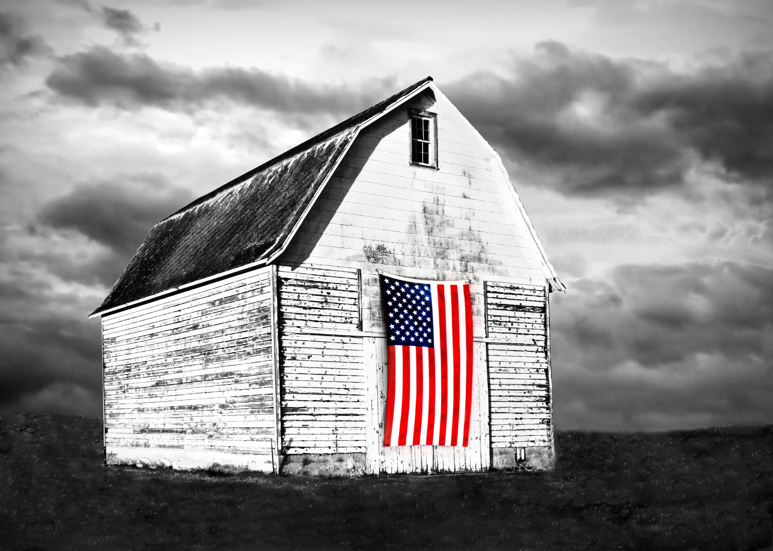 Barn with USA Flag Wall Art USA Flag on Barn Country Barn Etsy