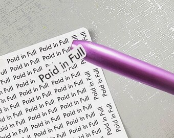 Paid in Full Stickers - small "Paid in Full" word stickers for planners - 5mm total height - small stickers | Small planning stickers