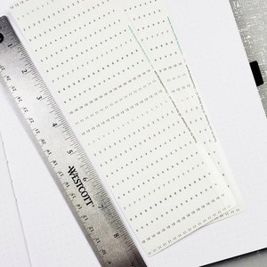 24-Hour DOUBLE SPACED 5mm Vertical Time Block Number Stickers for 5mm Planners & Bullet Journals Clear/White Stickers