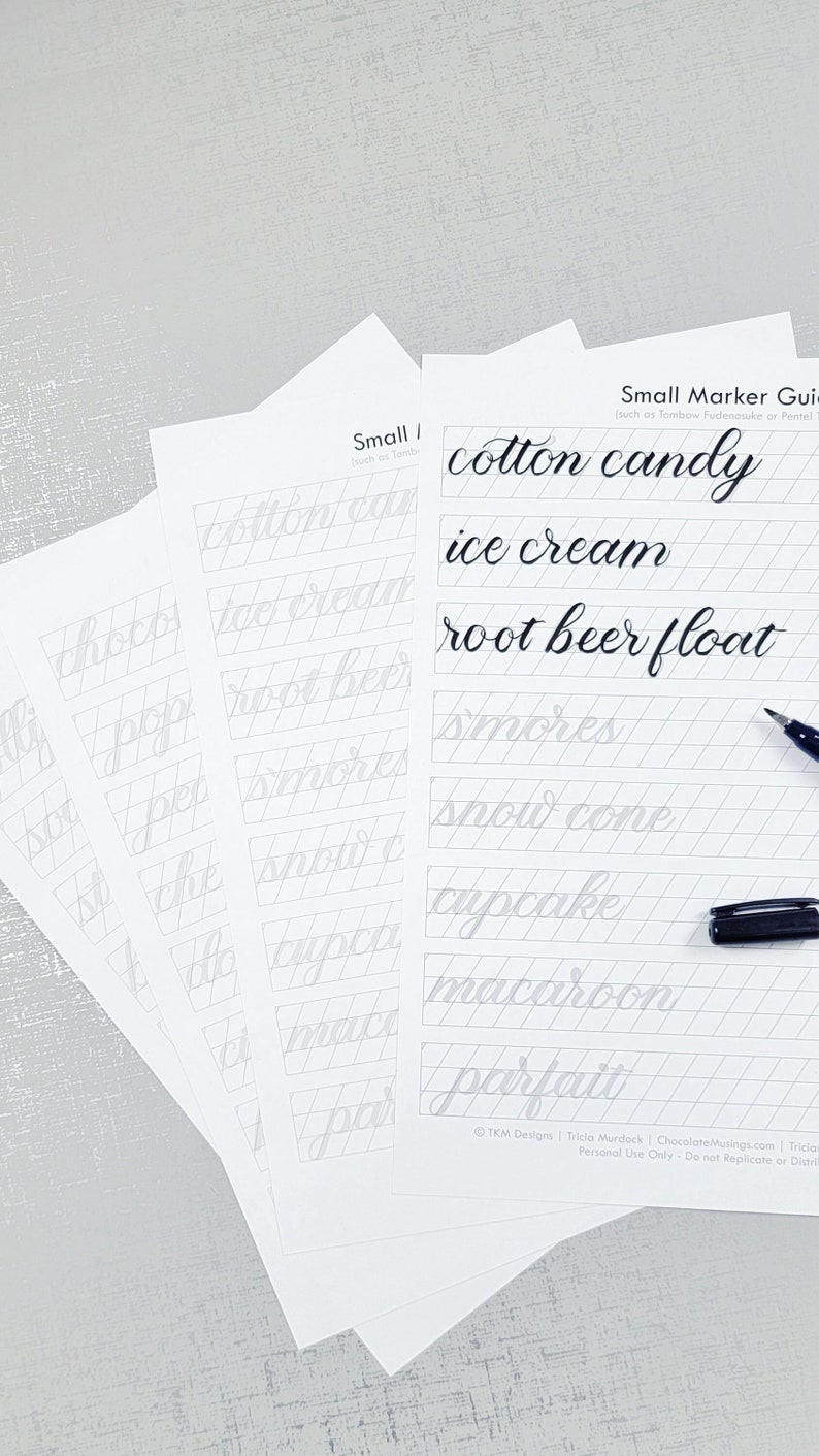 Printable Brush Marker Digital Worksheets - 20 Sweet Treat Words With ...