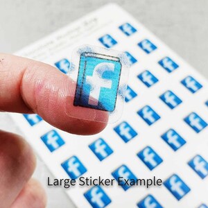 Facebook Logo Icon Productivity Planning Stickers - Clear/White - Blogger Productivity Sticker Series / Bullet Journal/Happy Planner