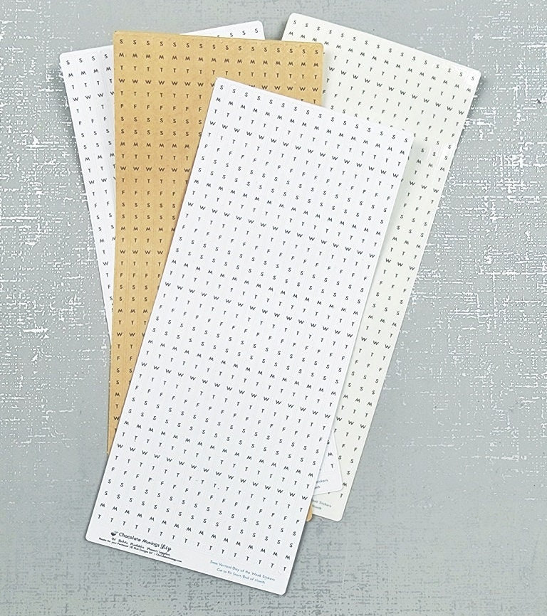 Days of the Week Calendar Strip Stickers - Monthly 5mm Calendar Strips ...