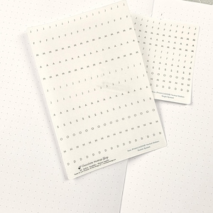 Month Initial Sticker Strips (JFMAMJJASOND) - 5mm calendar strips vertical/horizontal (1st letter of each month) Bullet Journal/Notebook
