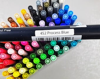 Tombow Dual Brush Pen Number and Name Stickers - Great for labeling markers where the numbers are flaking/rubbing off of the marker barrel