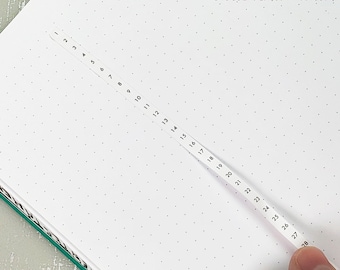 1 thru 31 calendar number strip stickers for 5mm dot journal/bullet notebook  vertical/horizontal sticker format