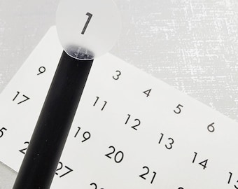 1-31 .7 Inch Circle stickers for Large Planners & Organization Clear, Matte White, Glossy White, or Kraft