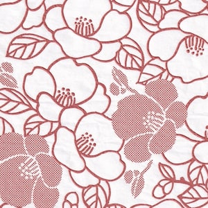 Keramik Applikationen - Camellia Rot