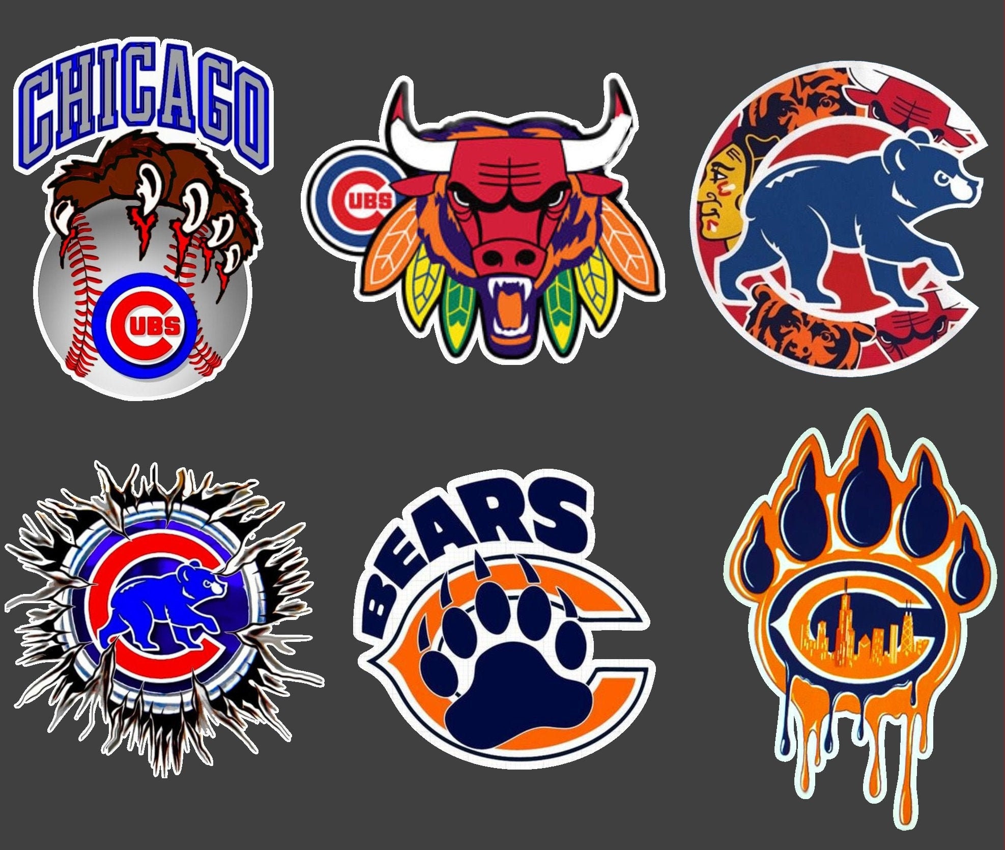 Chicago Team decals Etsy