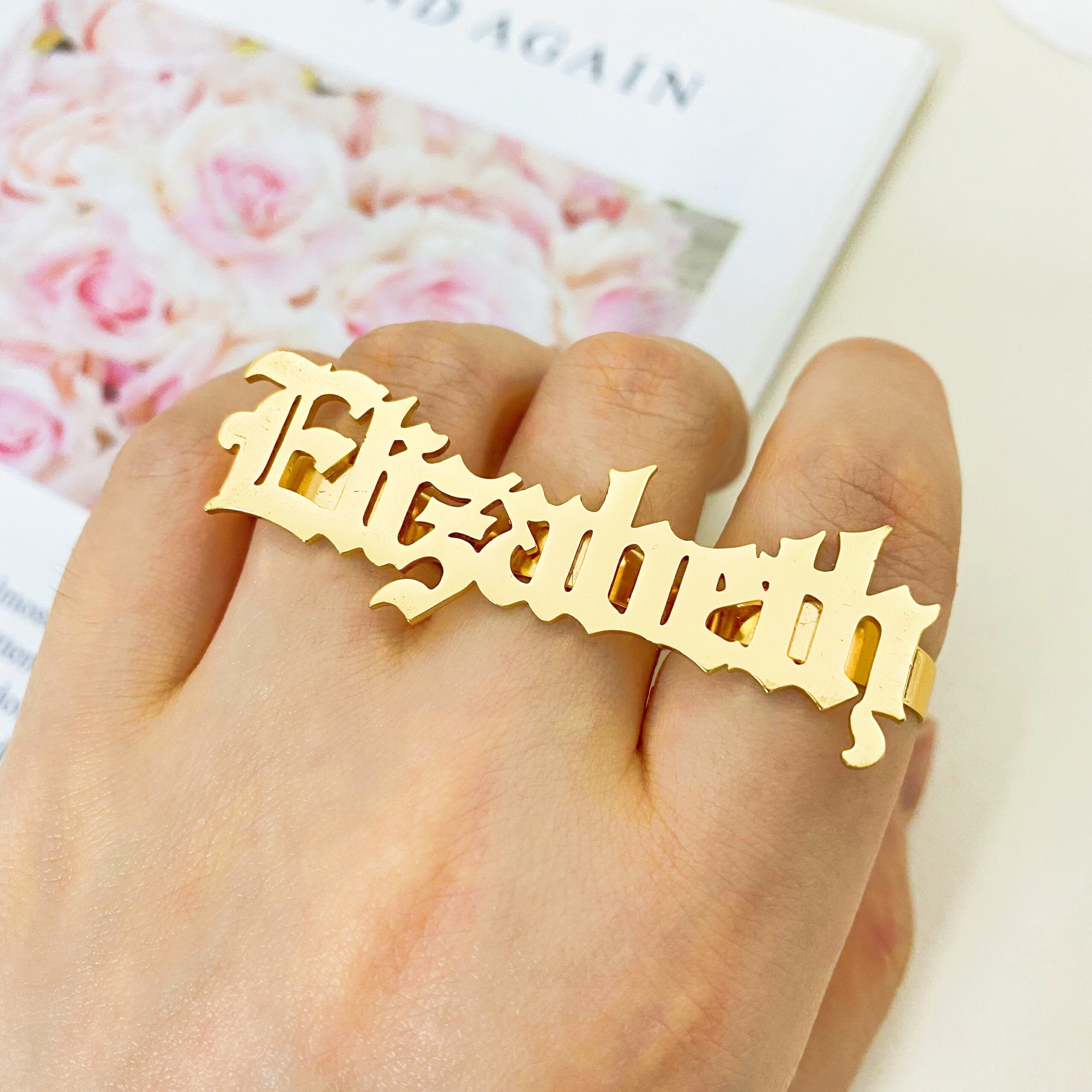 Gold 4 finger ring deals