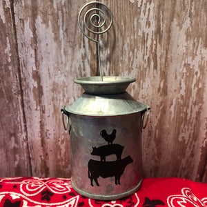 Galvanized Stacked Animal Photo/Recipe Holder
