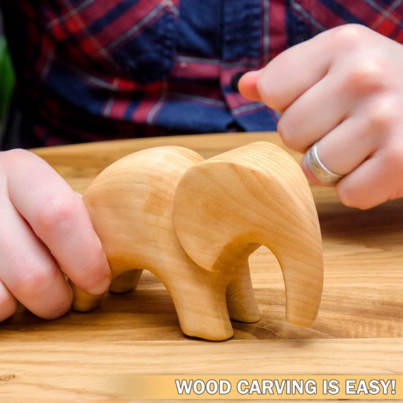 Wood Carving Kit for Beginners Whittling Kit With Elephant Linden  Woodworking Kit for Kids, Adults Wood Carving Stainless Steel Knife 