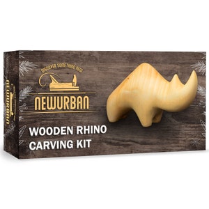 Wood Carving Kit for Beginners - Whittling kit with Rhino - Linden Woodworking Kit for Kids, Adults