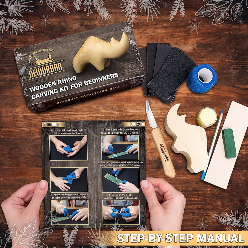 Wood Carving Kit for Beginners Whittling Kit With Rhino Linden
