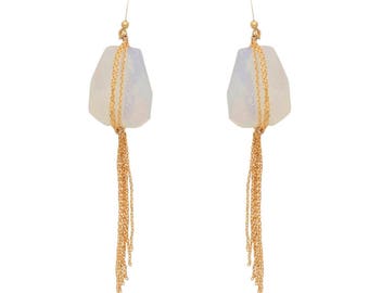 Gold chain long earrings