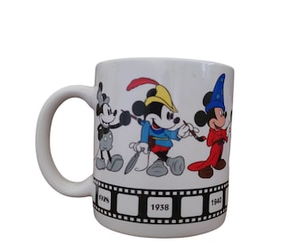 Mickey Mouse Through the Years Cup Mug by Applause Reel Film Vintage DISNEY