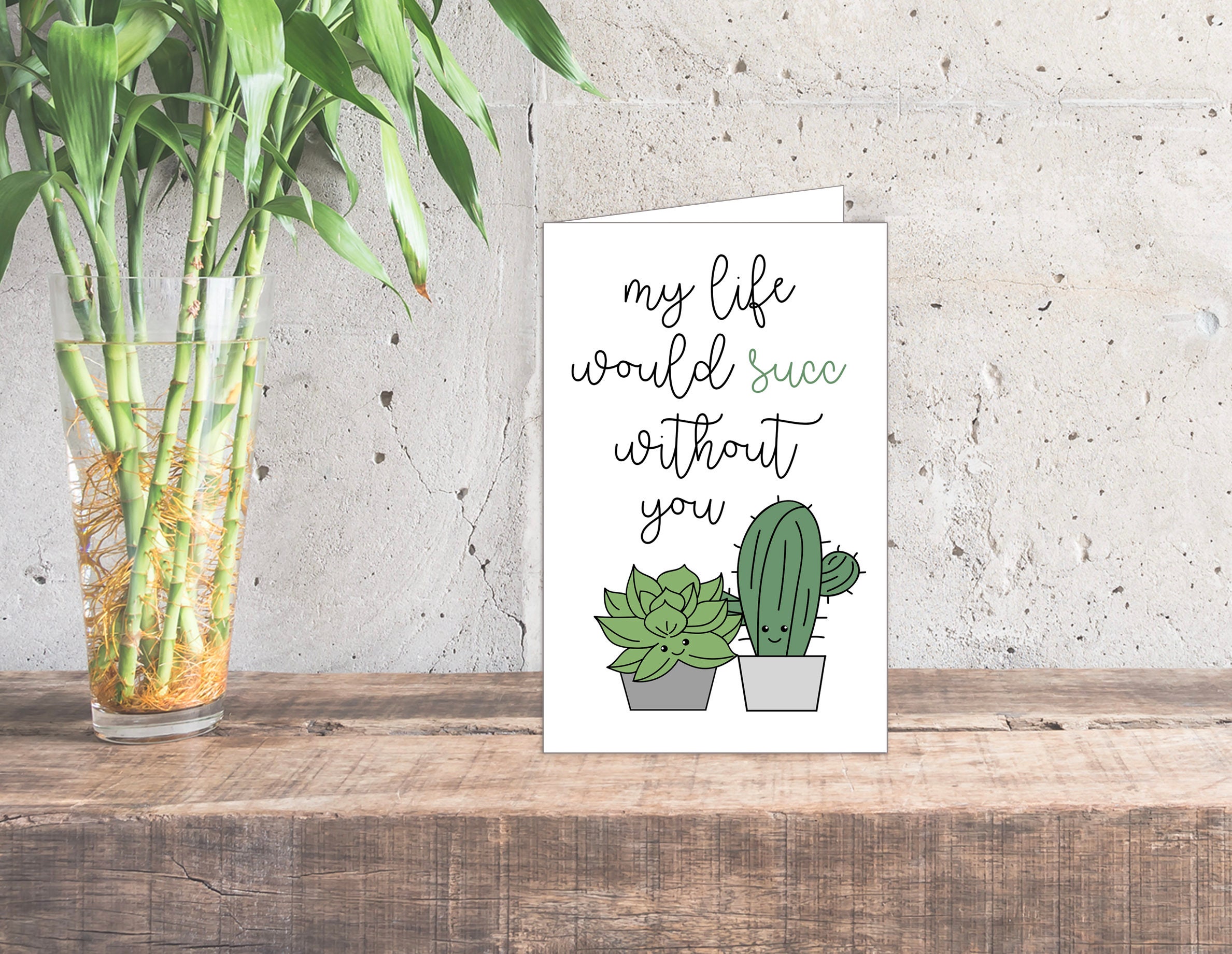 Printable Card | My Life Would Succ Without You - Etsy