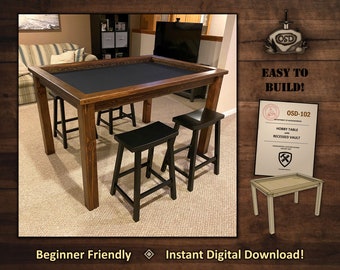 Build Your Own Gaming Table with Recessed Vault and Vault Cover | Perfect for Board Gaming, Playing Cards, Puzzles, Legos, Scrapbooking!