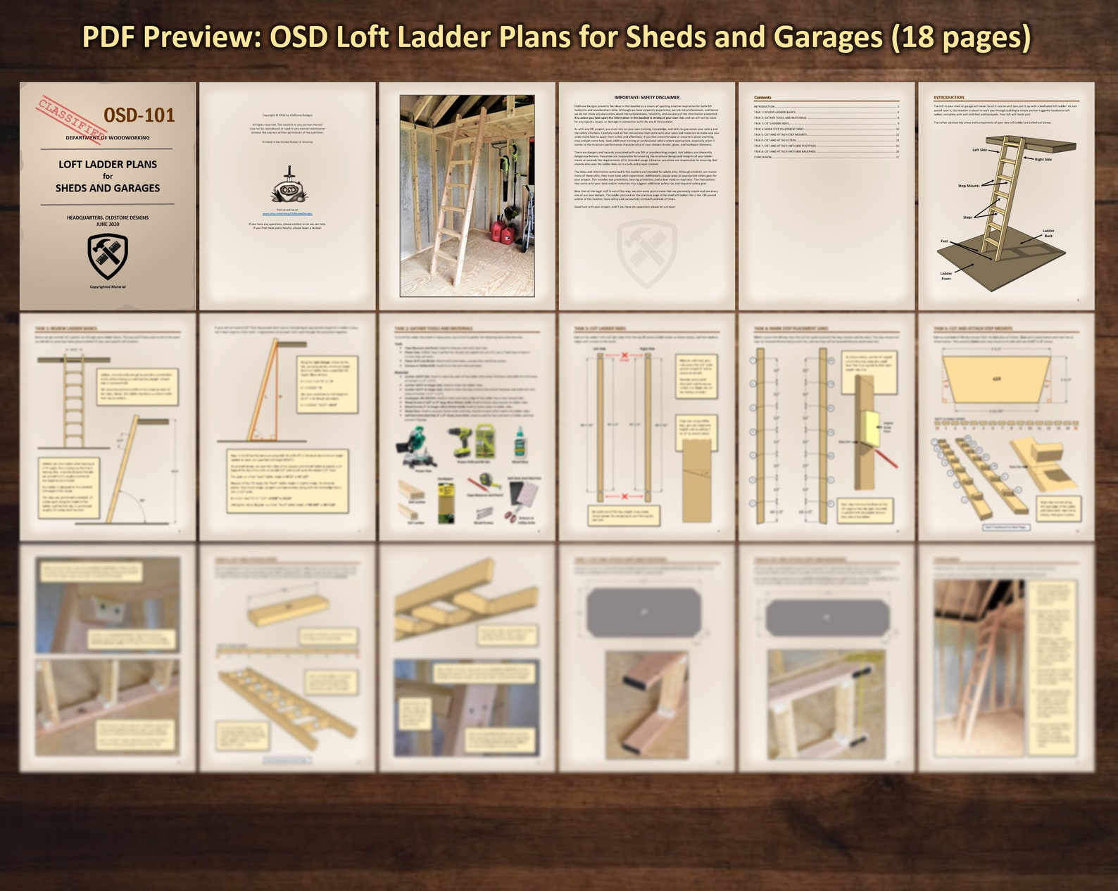 Loft Ladder Plans for Sheds and Garages Etsy