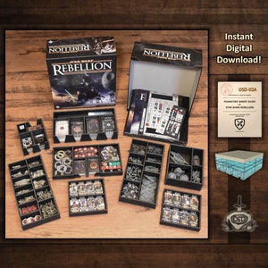 Star Wars Rebellion Compatible Organizer Plans, fits Rise of the Rebellion Expansion and Battle Mat | Do It Yourself (DIY) Foamcore Insert