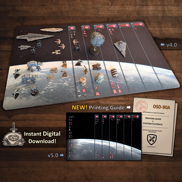 Star Wars Rebellion Compatible Battle Mat | Supports Base Game and Expansion | NEW Printing Guide + 8 NEW Ready-to-Print Battle Mat Images