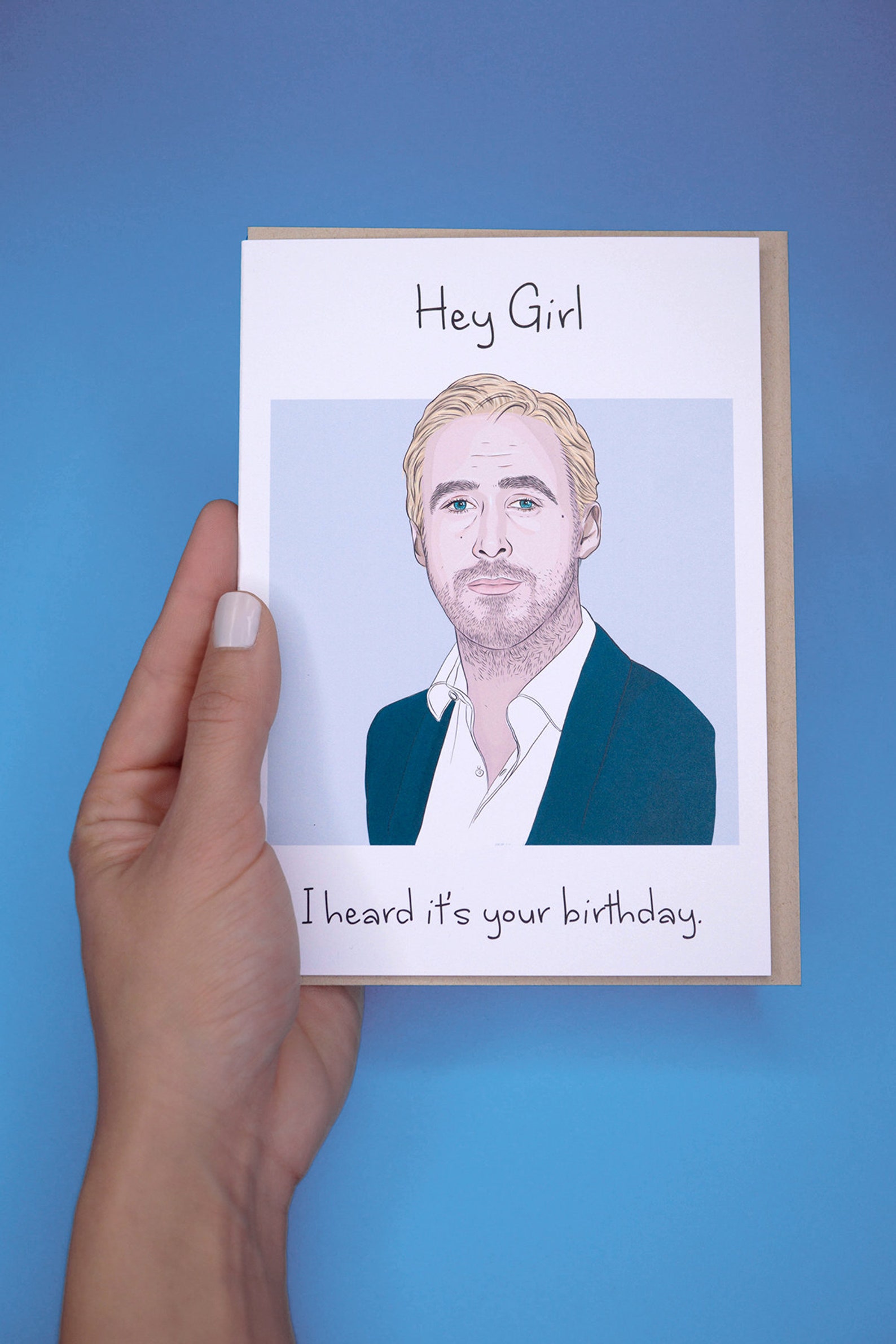 Hey Girl Card Greeting Cards Ryan Gosling Funny - Etsy