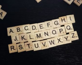 Scrabble Tiles (Wooden Letters) - DIY, Photos, Parties, Weddings, Craft Supplies, Game Replacement Parts! - Pick Your Individual Letters