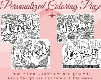 Personalized Printable Coloring Page for Adults and Kids