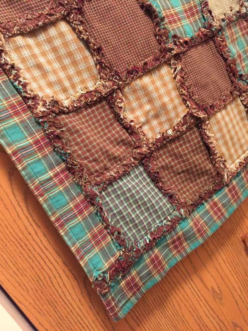 Crib Size Baby Rag Quilt and pillow set. Etsy