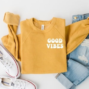 Good Vibes Sweatshirt - Weekend Sweatshirt - Comfy Sweatshirt - Bella Canvas Sweatshirt - Bella Canvas - Gifts for Her - Summer Sweatshirt