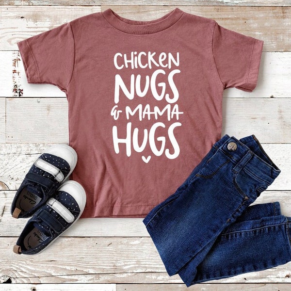 Chicken Nugs and Mama Hugs Baby Tee - Chicken Nuggets tee - Funny toddler tee - cute baby foodies shirt - little nug baby - cute toddler tee