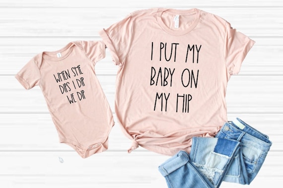 Mommy and Me Outfit I Put My Baby on My Hip Shirt Matching Shirts Mommy and Me Shirt Mother s Day Mom and Baby Matching Outfit Etsy Canada