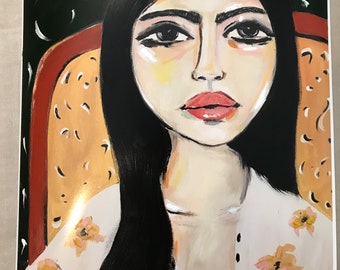 Woman in chair art | Etsy Woman in chair art | Etsy
