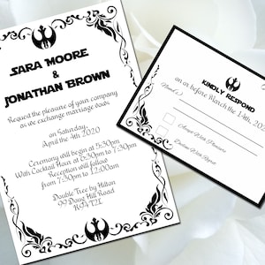 Star Wars DIY Wedding Invitation Print Your Own Jedi