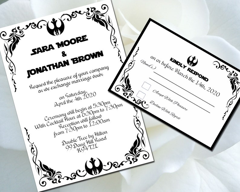 Star Wars DIY Wedding Invitation Print Your Own Jedi Etsy