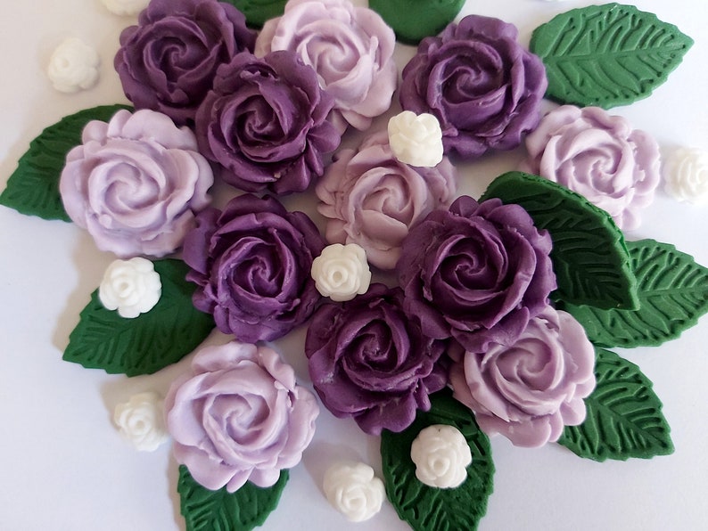 Purple lilac sugar flowers Edible Sugar cake topper decoration Etsy